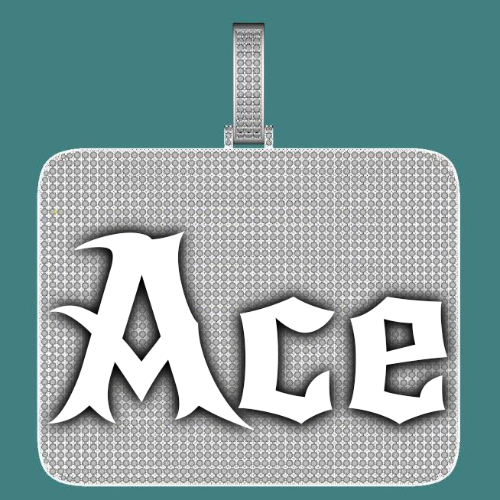 CUSTOM LETTER NECKLACE 3D BIG SQUARE