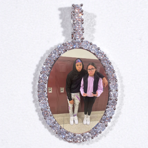 Large 3D Oval Custom Picture Pendant