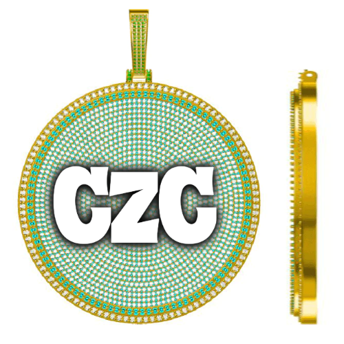 CUSTOM LETTER NECKLACE 3D BIG DISC