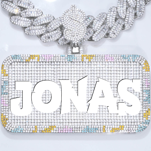 CUSTOM LETTER NECKLACE 3D COLORFUL SQUARE