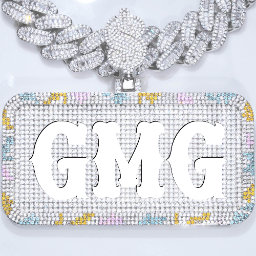 CUSTOM LETTER NECKLACE 3D COLORFUL SQUARE