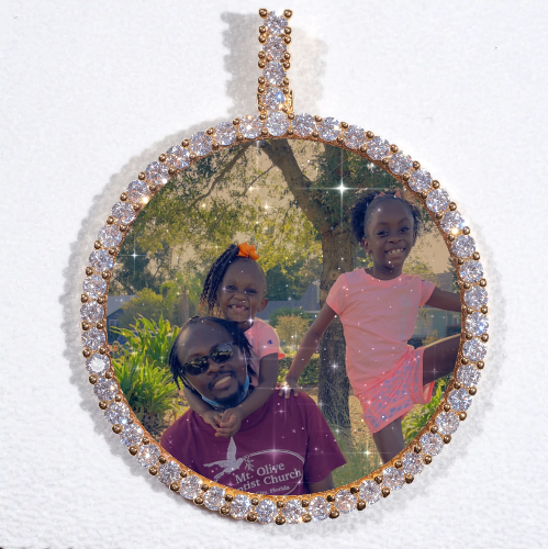 LARGE 3D CIRCLE CUSTOM PICTURE PENDANT