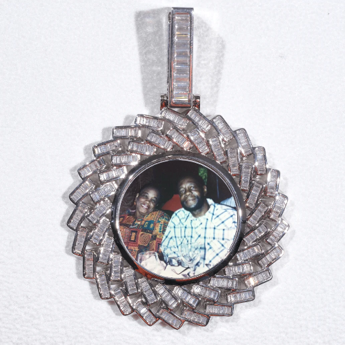 Large 3D Baguette Custom Picture Pendant