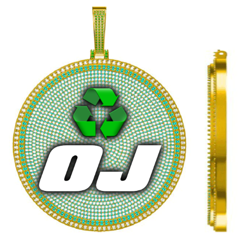 CUSTOM LETTER NECKLACE 3D BIG DISC