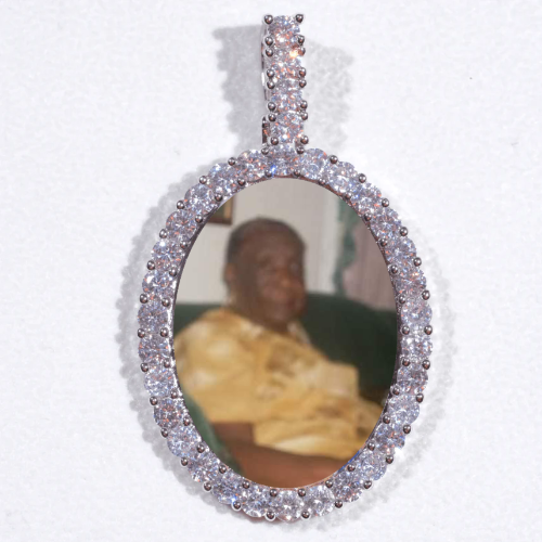 Large 3D Oval Custom Picture Pendant