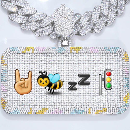CUSTOM LETTER NECKLACE 3D COLORFUL SQUARE