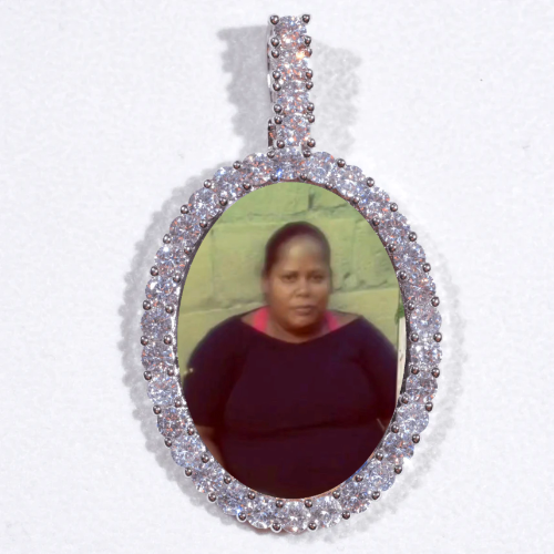 Large 3D Oval Custom Picture Pendant