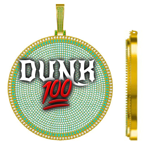 CUSTOM LETTER NECKLACE 3D BIG DISC