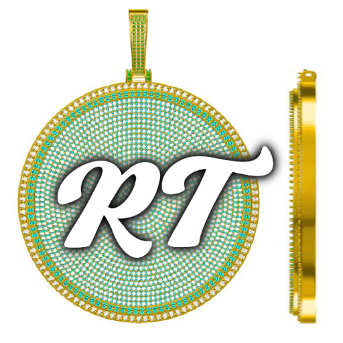 CUSTOM LETTER NECKLACE 3D BIG DISC