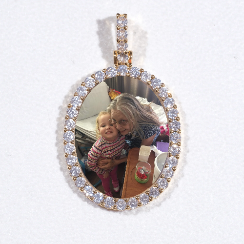 3D Oval Custom Picture Pendant