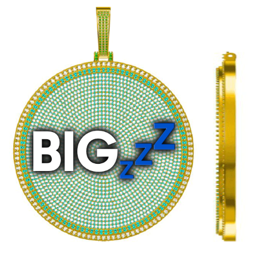 CUSTOM LETTER NECKLACE 3D BIG DISC