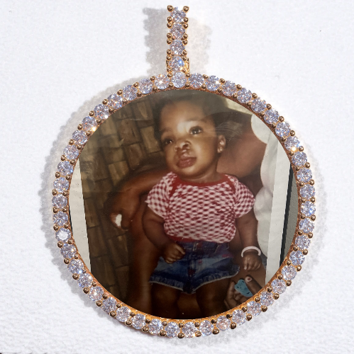 LARGE 3D CIRCLE CUSTOM PICTURE PENDANT