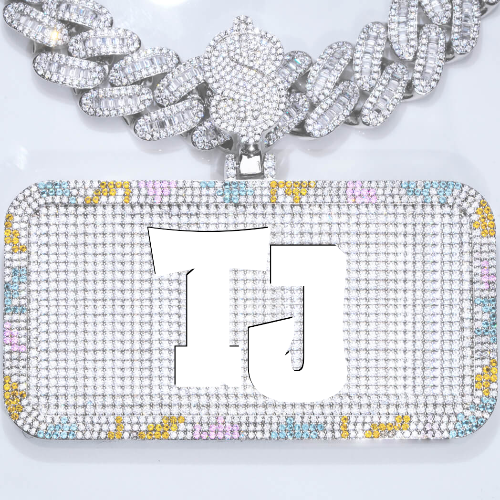 CUSTOM LETTER NECKLACE 3D COLORFUL SQUARE