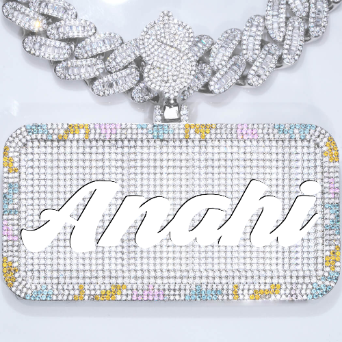 CUSTOM LETTER NECKLACE 3D COLORFUL SQUARE