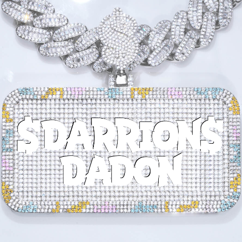 CUSTOM LETTER NECKLACE 3D COLORFUL SQUARE