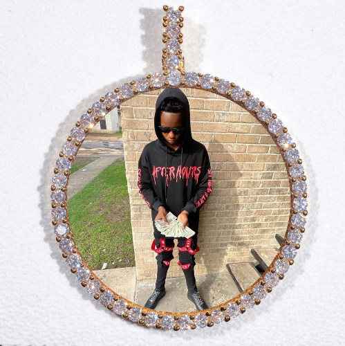LARGE 3D CIRCLE CUSTOM PICTURE PENDANT