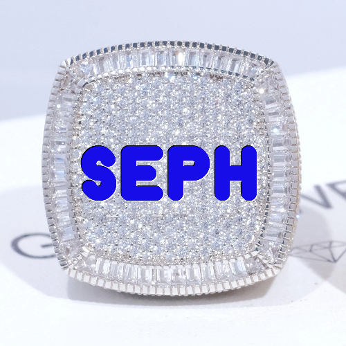 CUSTOM LETTER 3D ICED RING