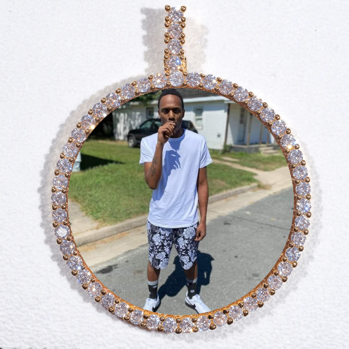LARGE 3D CIRCLE CUSTOM PICTURE PENDANT