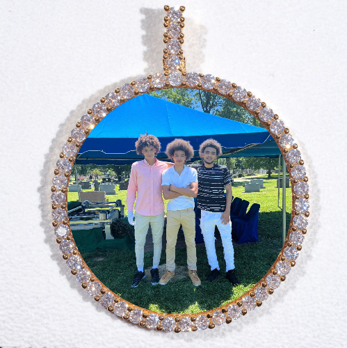 LARGE 3D CIRCLE CUSTOM PICTURE PENDANT