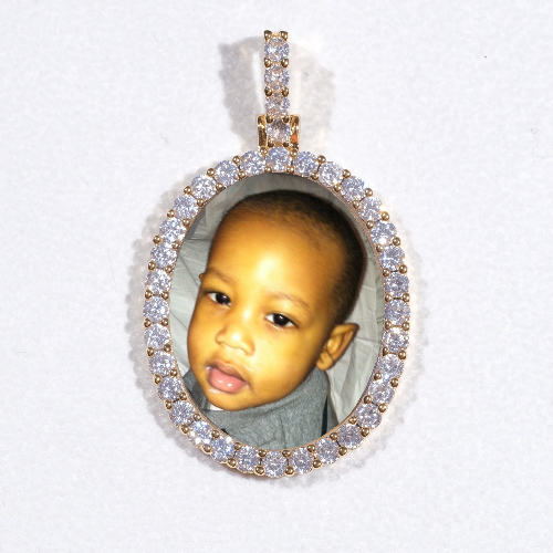 3D Oval Custom Picture Pendant