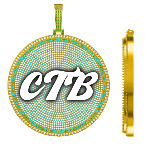 CUSTOM LETTER NECKLACE 3D BIG DISC