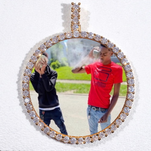 LARGE 3D CIRCLE CUSTOM PICTURE PENDANT