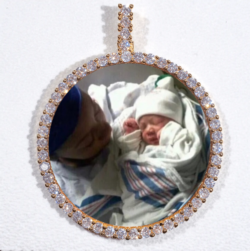 LARGE 3D CIRCLE CUSTOM PICTURE PENDANT