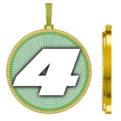 CUSTOM LETTER NECKLACE 3D BIG DISC