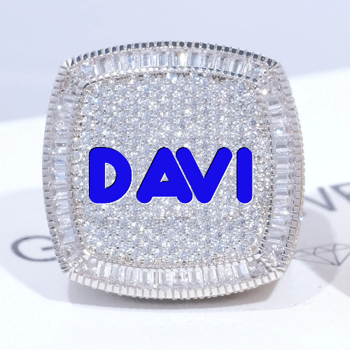 CUSTOM LETTER 3D ICED RING