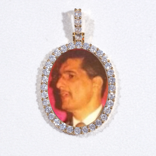 3D Oval Custom Picture Pendant