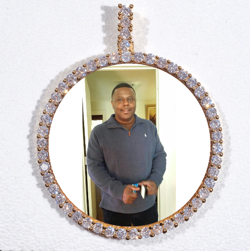 LARGE 3D CIRCLE CUSTOM PICTURE PENDANT