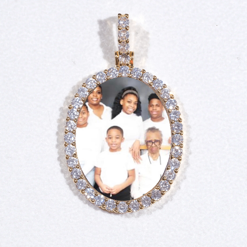 3D Oval Custom Picture Pendant