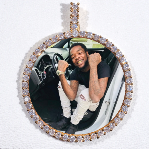 LARGE 3D CIRCLE CUSTOM PICTURE PENDANT