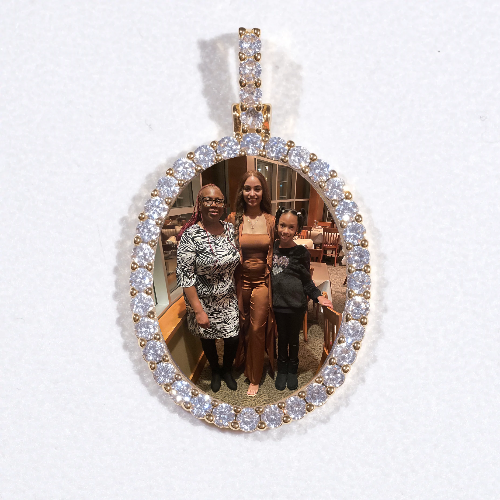 3D Oval Custom Picture Pendant