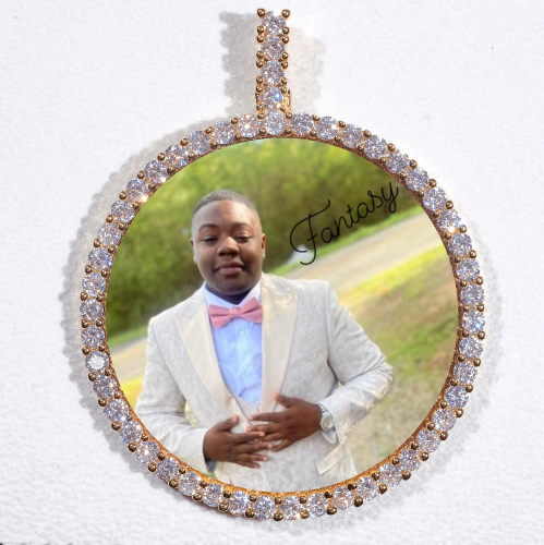 LARGE 3D CIRCLE CUSTOM PICTURE PENDANT