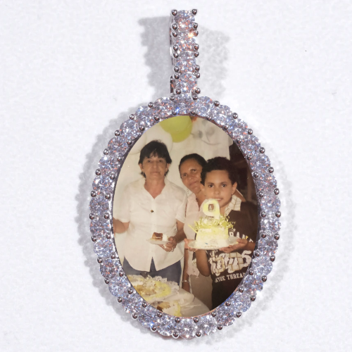 Large 3D Oval Custom Picture Pendant