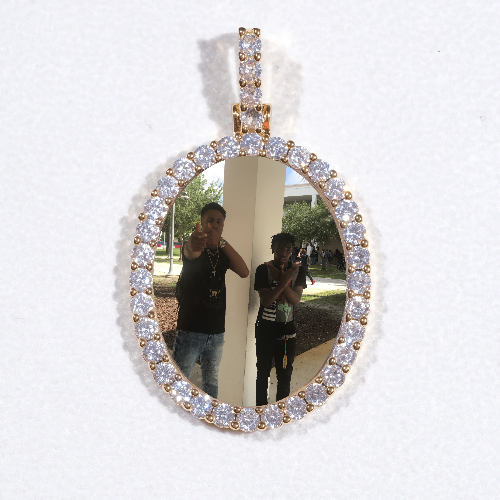 3D Oval Custom Picture Pendant