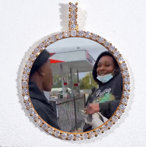 LARGE 3D CIRCLE CUSTOM PICTURE PENDANT