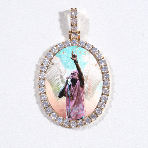 3D Oval Custom Picture Pendant