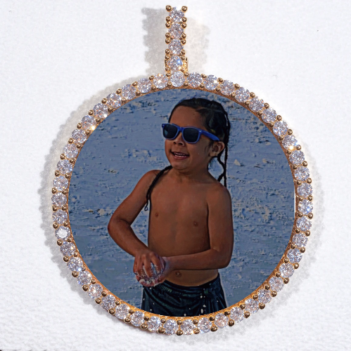 LARGE 3D CIRCLE CUSTOM PICTURE PENDANT