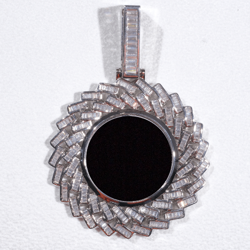 Large 3D Baguette Custom Picture Pendant