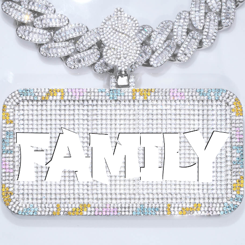 CUSTOM LETTER NECKLACE 3D COLORFUL SQUARE