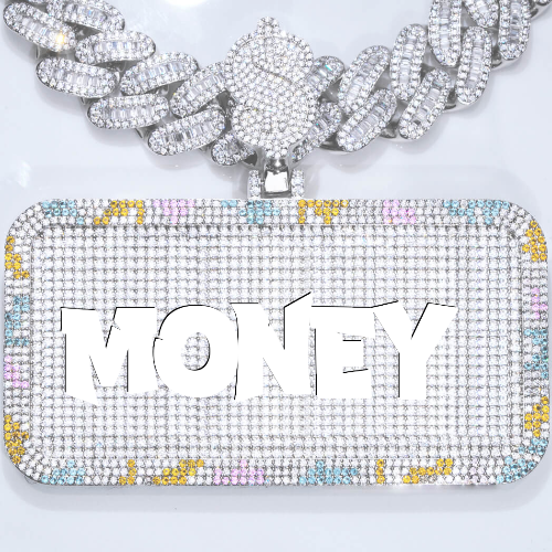 CUSTOM LETTER NECKLACE 3D COLORFUL SQUARE