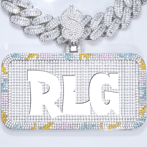 CUSTOM LETTER NECKLACE 3D COLORFUL SQUARE