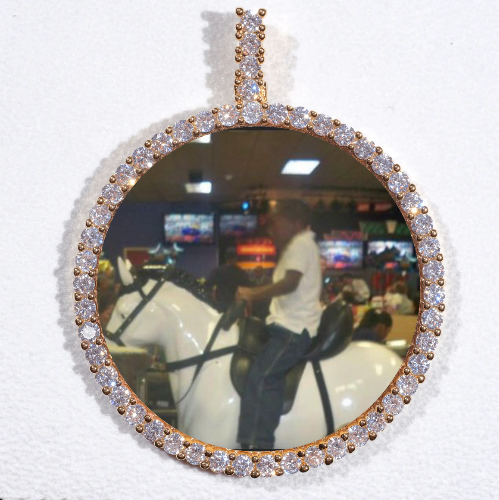 LARGE 3D CIRCLE CUSTOM PICTURE PENDANT