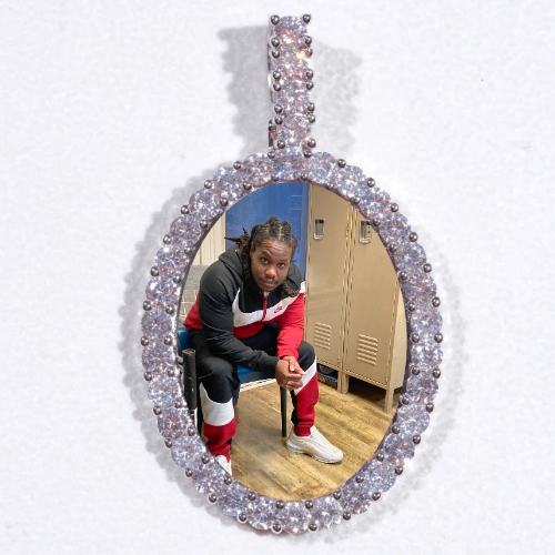 Large 3D Oval Custom Picture Pendant