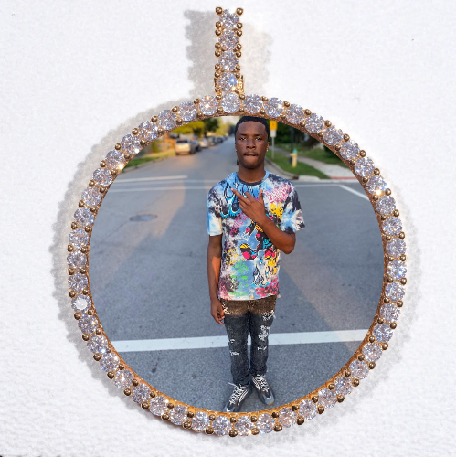 LARGE 3D CIRCLE CUSTOM PICTURE PENDANT