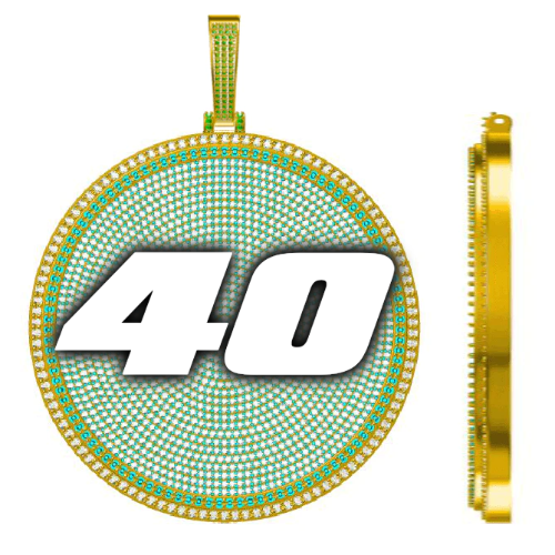CUSTOM LETTER NECKLACE 3D BIG DISC