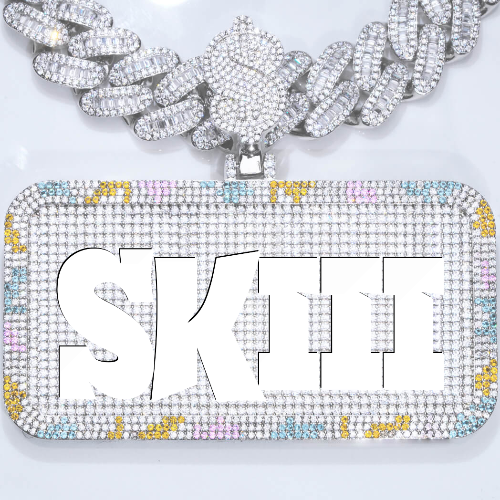 CUSTOM LETTER NECKLACE 3D COLORFUL SQUARE