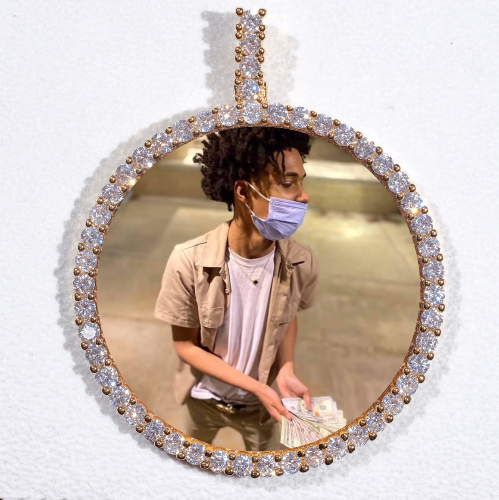 LARGE 3D CIRCLE CUSTOM PICTURE PENDANT